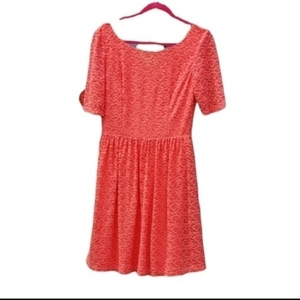 Jessica Simpson Coral Scoop Lace‎ Mini Cocktail Dress Size 10